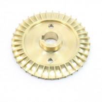 Water Pump Part Dual Side 2.6" Diameter Gold Tone Brass Impeller