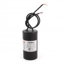 CBB60 450VAC 4uF Cylindrical Non Polar Motor Running Capacitor Black