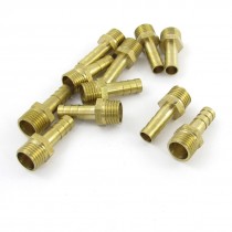 11 Pcs 1/4" PT Male Thread to 8mm Brass Hex Nipple Fittings