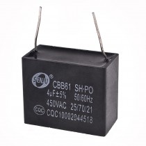 Black 450V 4uF 2-pin Rectangle Air Conditioner Washing Machine Capacitor CBB61