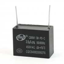 Fan CBB61 Nonpolar 2 Pins 3.5uF 450V AC Motor Capacitor