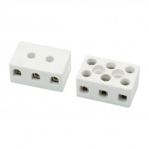 5A 2W8H Double Way 8 Hole High Frequency Porcelain Terminal Block 2 PCS