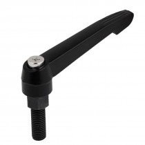 Black 0.47" Metal Threaded Plastic Machinery Adjustable Handle