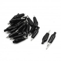 20 Pcs Testing Probe Black Plastic Cover Alligator Clip Clamp