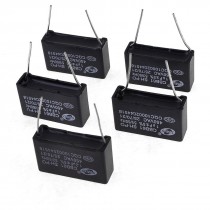 5 x Black 450V 1uF 2-pin Rectangle Air Conditioner Washing Machine Capacitor