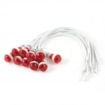 10 Pcs 10mm Hole White Cable Red Indicator Pilot Light Lamp DC 24V