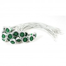 20 Pcs White Cable Green Indicator Pilot Light Lamp DC 24V