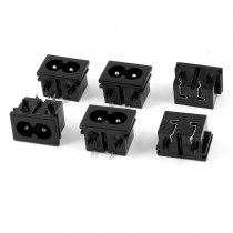 5 Pcs Black Plastic IEC320 Inlet C8 Plug Power Adapter Socket 250V 2.5A