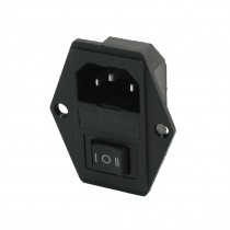 IEC320 C14 Module Plug Fuse Switch Male Power Socket w 6-pin Switch