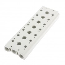 Rectangle Aluminum Block 3 8" PT Female Thread 7 Stations Solenoid Valve Base