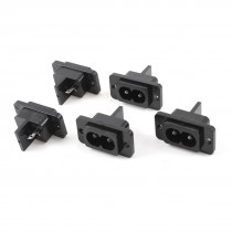 5 Pieces AC 250V 2.5A IEC320 C8 Electrical Plug Power Socket Black