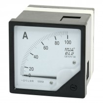 AC 0-100A Class 1.5 Analog Panel Meter Amperemeter White Black 6L2