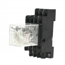 MY4J AC110V Coil 5A 240V AC 28V DC 35mm DIN Rail Power Relay 14 Pin w Socket
