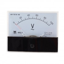 AC 0-100V Analogue Needle Board Meter Voltmeter Clear Black