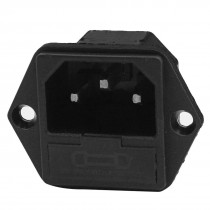 Screw Type IEC 320 C14 Inlet Plug Socket AC 250V 10A w 5mm x 20mm Fuse Holder