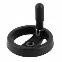 12mm x 95mm Milling Machine Hand Wheel Black w Revolving Handle for Lathe