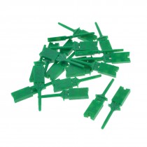 20 Pcs Green Plastic 2" Long Meter Multimeter Lead Testing Hooks Clip