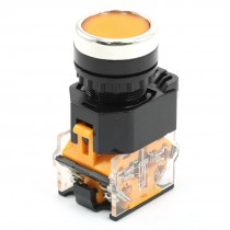 AC 380V 10A 4 Terminals Orange Momentary Push Button Switch 1NO 1NC