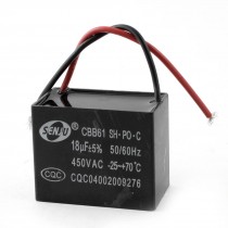 CBB61 18uF 5% AC 450V 2-Wire Rectangle Non Polar Motor Run Capacitor
