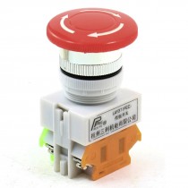 Panel Mounting 1NO 1NC Red Mushroom Head Latching Push Button Switch 600V 10A