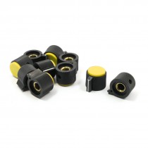 10pcs Adjustable Turn 6mm Shaft Dia Potentiometer Rotary Knobs Yellow