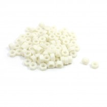 100 Pcs M8 x 7mm Wihte Nylon Hex Hexagonal Threaded Spacer Support