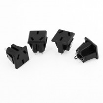 4 Pcs AC 125V 15A 3 Terminals AU 3 Pin Power Socket Connector Black