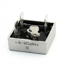 1000V 25A One Phase Diode Bridge Rectifier Silver Tone KBPC25-10 for PCB