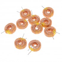 Brass Tone Coil Wired 17mm Outer Dia Toroid Core Inductor 100uH