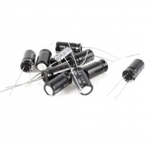 10 Pcs 1800uF 6.3V Radial Lead Electrolytic Capacitors Black 8x16mm