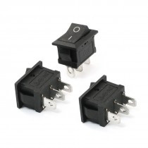 3 Pcs 3 Pin Solder SPDT Snap in Rocker Switch 6A 250VAC 10A 125VAC