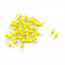 50 Pcs Yellow Bead Gold Tone Test Pin Circular Terminal for PCB Board