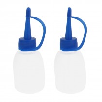 2 Pcs Blue Clear White Plastic 30ml Capacity Alcohol Squeeze Bottle