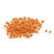 DIY PCB Board Orange Ceramic Bead Electronic Test Pin Gold Tone 200 Pcs