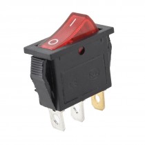 SPST 3 Pin Red Button On/OFF Rectangle Rocker Switch AC 30A/125V 15A/250V