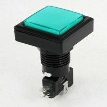 SPDT Momentary Game Machine 5P Green Square Head Push Button Switch