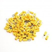 100 x RV5 5 5 Yellow Pre Insulated Ring Terminals for AWG 12 10 Wire 10 Stud