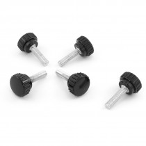 5 Pcs Replacement 7.3mm Dia 30mm Thread Long Knurled Grip Knobs