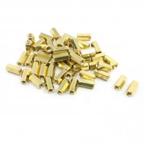 50 Pcs Brass M3x10mm Female Screw PCB Hex Pillars Standoffs Spacers