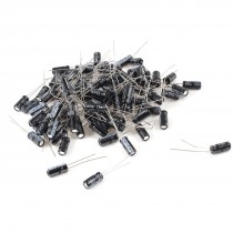 100 Pcs 100uF 25V -40+105C Radial Electrolytic Capacitors Black 4mmx11mm