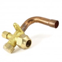 Brass Tone 16mm Inlet 3 Way Bend Flare Tube Split Valve for Air Conditioner
