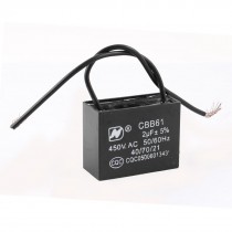Metallized Polypropylene Wires Motor Fan Run Capacitor AC450V 2uF CBB61