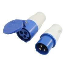 AC 220-250V 16A Blue White IP44 2P+E IEC309-2 Industrial Plug Socket Connector