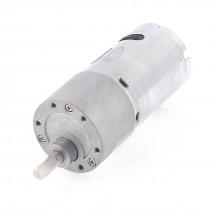 Silver Tone Cylinder Shape DC 12V Speed 80 RPM Geared Motor