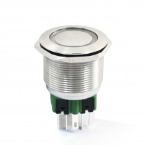 DC 24V Red Angel Eye Latching Stainless Steel Push Button Switch 25mm