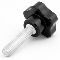 Black Head M10 x 40mm Male Thread Clamping Star Screw On Knob Grip