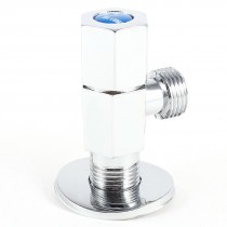 Home Garden Kitchen 1/2" PT Threaded Solid Brass Hexagon Angle Valve Silver Tone