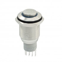 12V Blue Illuminated LED 5Pin Connector Stainless Momentary Button Switch SPDT