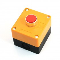 Black Orange Square Plastic Box w Momentary Red Push Button Switch 660V 10A
