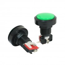 2Pcs Panel Mount Green Round Head SPST 4Pin Momentary Game Push Button Switch